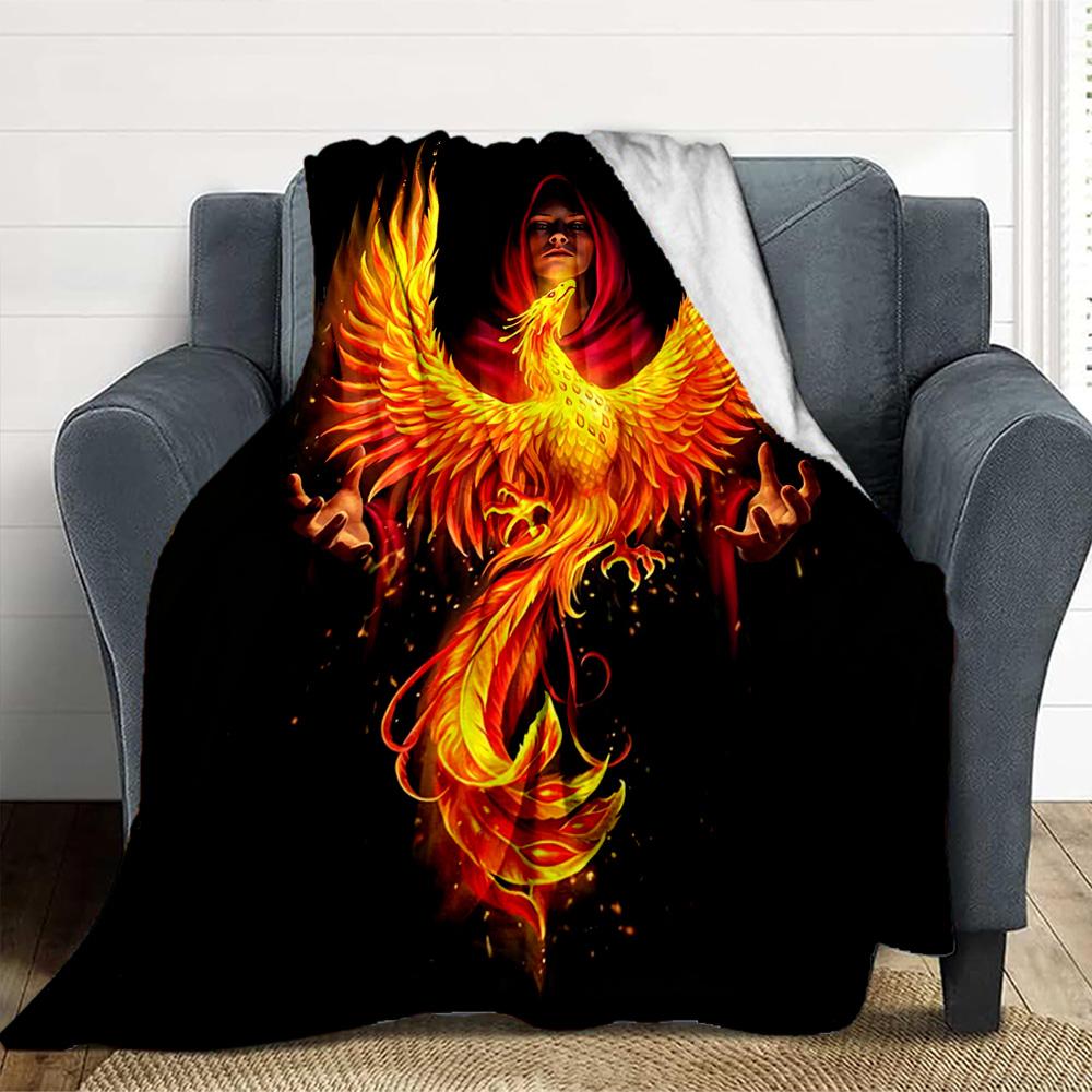 Phoenix Rise Flannel Blanket Throw Blanket Soft Warm Sofa Bed Camping Home Decor Unique Christmas Gift Cs92273