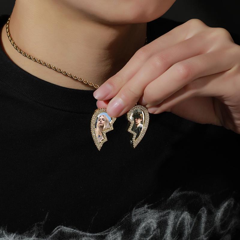 Кулон Jinao Heartbreak Memory Pendant: Европейское и американское колье-рамка для фотографий, сделанное своими руками.