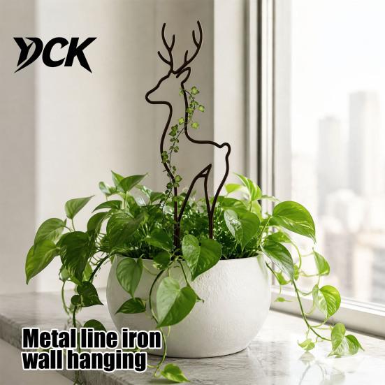 Unique Plant Accessories for Pots Cat-Shaped Trellis, 12 Inch Cute Animal Support, Decorative Shaped Support Bird Deer Butterfly Metal Trellis