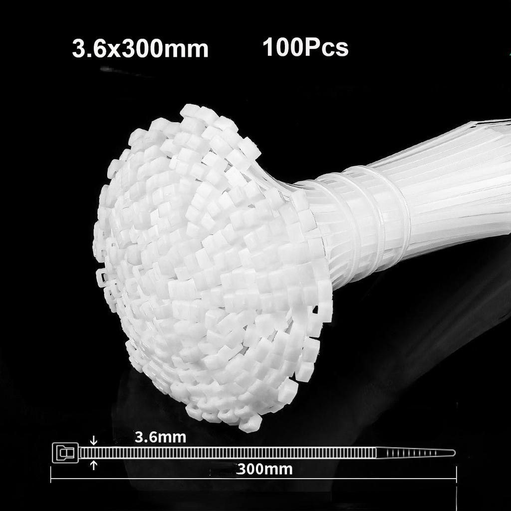 100Pcs Heavy Duty Self-locking Plastic Nylon Tie Wrap, Strong and Reliable Cable Ties