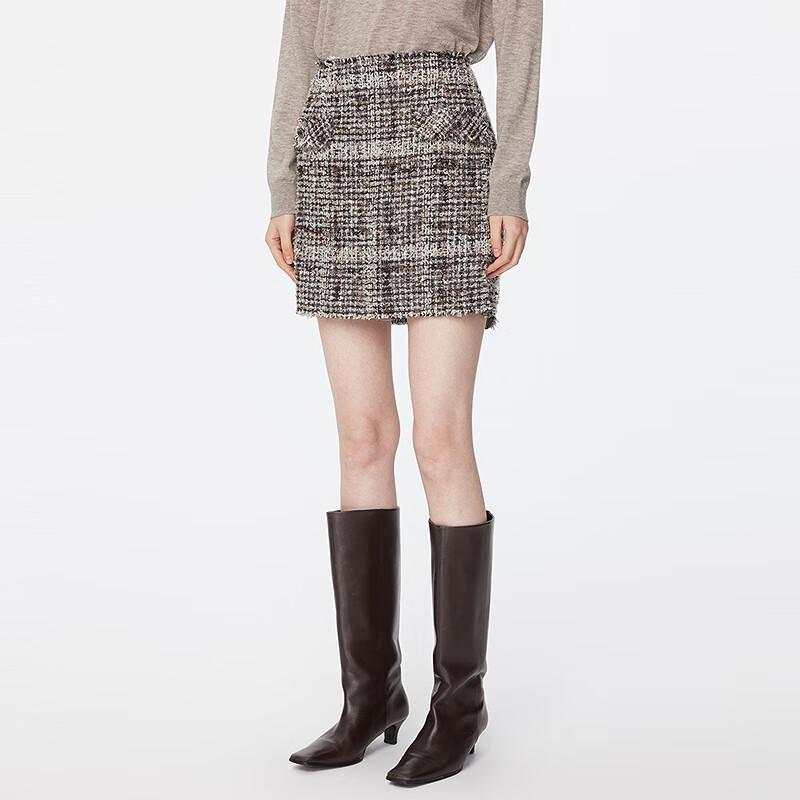 JNBY Women's Casual Bouclé Jacquard Short Skirt