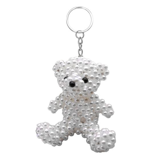 Брелок-подвеска в виде медведя и кролика из искусственного жемчуга, ручной работы, плетеный, легкий шарм, брелок для ключей, аксессуар для рюкзака/сумки