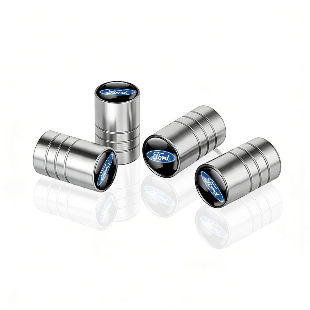 4Pcs Car Accessories Metal Alloy Tire Valve Tyre Stem Air Caps For Ford Focus mk7 Fiesta Transit ESCORT Mondeo ST Racing Mustang