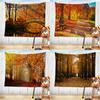 Nordic Nature Forest Autumn Landscape Tapestry Background Cloth HD Hanging Cloth Tapestry Home Decor Home Decor