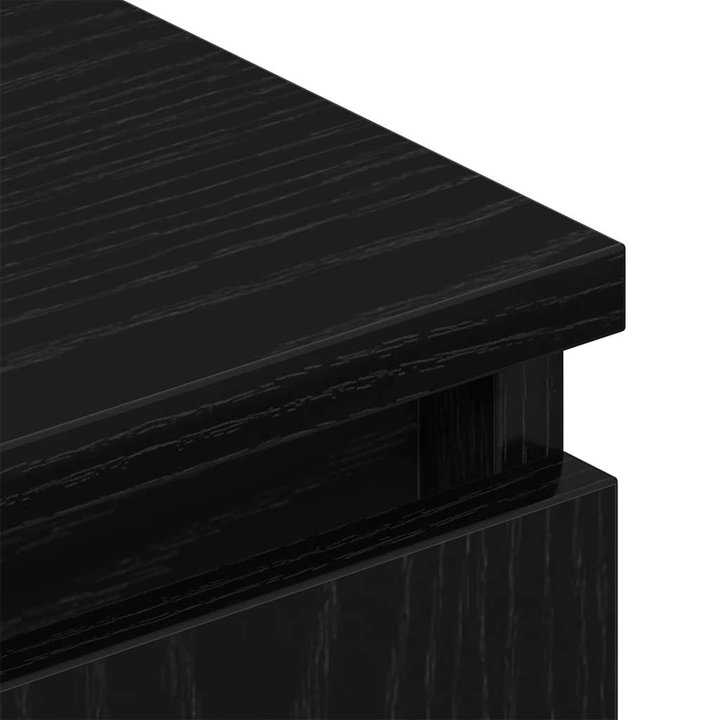 TV Cabinet Black Oak Effect 102x30x36 cm Engineered Wood