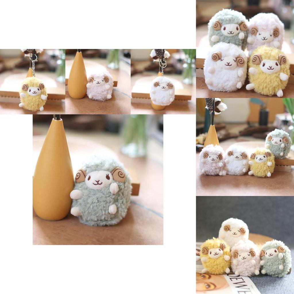 Adorable Fluffy Sheep Plush Keychain Cute Soft Stuffed Animal Bag Charm Toy