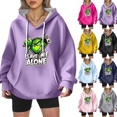 Женская модная повседневная толстовка с длинными рукавами и принтом рождественского ангела