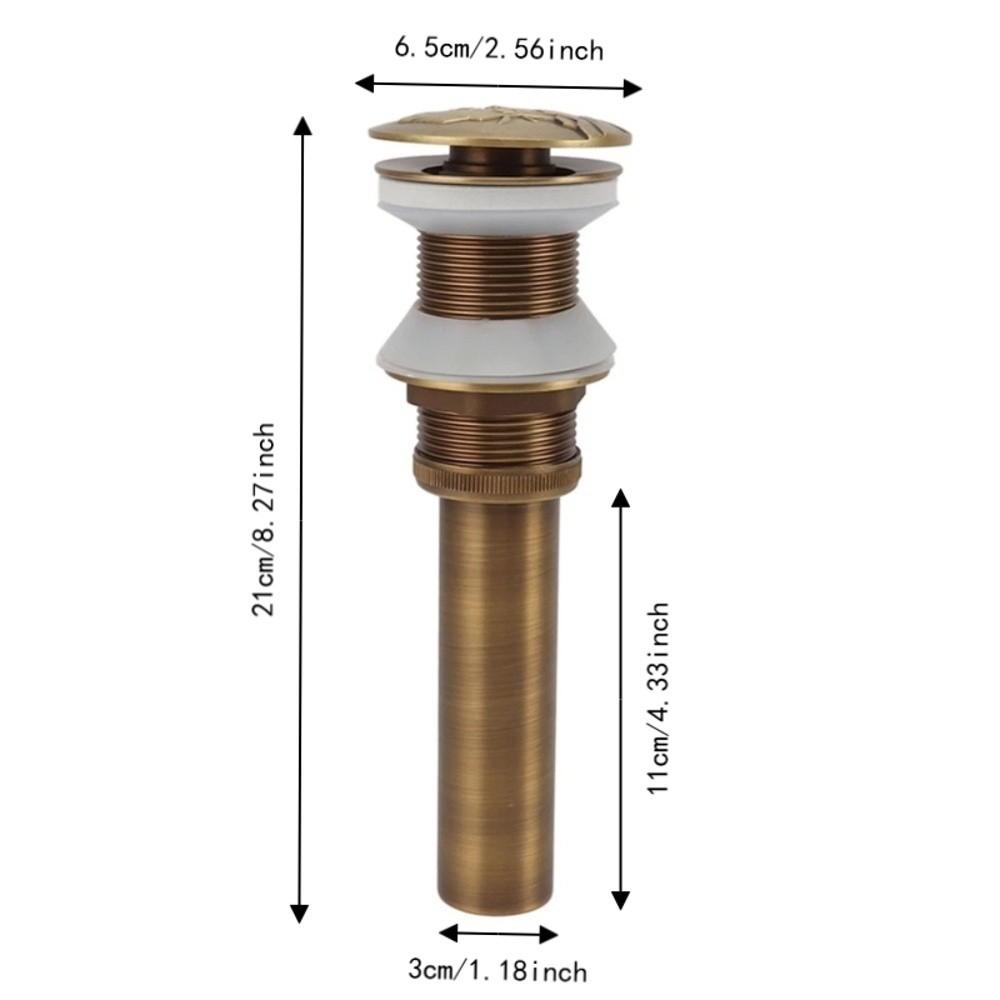 Push Bounce Drain Stopper Brass Sink Drain Elegant Basin Drain Filter  Bathroom Vanity