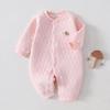 Three-Layer Quilted Baby Romper: Thickened Autumn/Winter Crawling Suit for Newborns, Boys, and Girls.