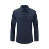 Men's Long-Sleeve Plaid Polo Shirt with Button Pocket