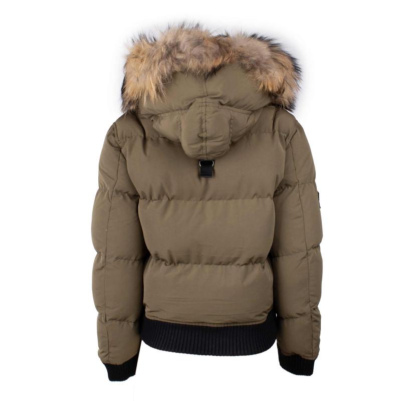 Женская стеганая куртка-пуховик с капюшоном из искусственного меха НОВЫЕ ДИЗАЙНЕРЫ