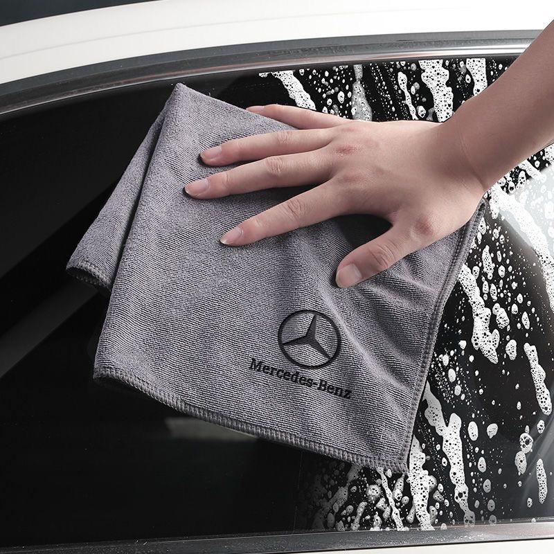 CRX1 Car Microfiber Cleaning Towel Drying Cloth Towel Car Washing Tools For Mercedes Benz W210 W164 W203 W205 W251 CLK GLA ML Sticker