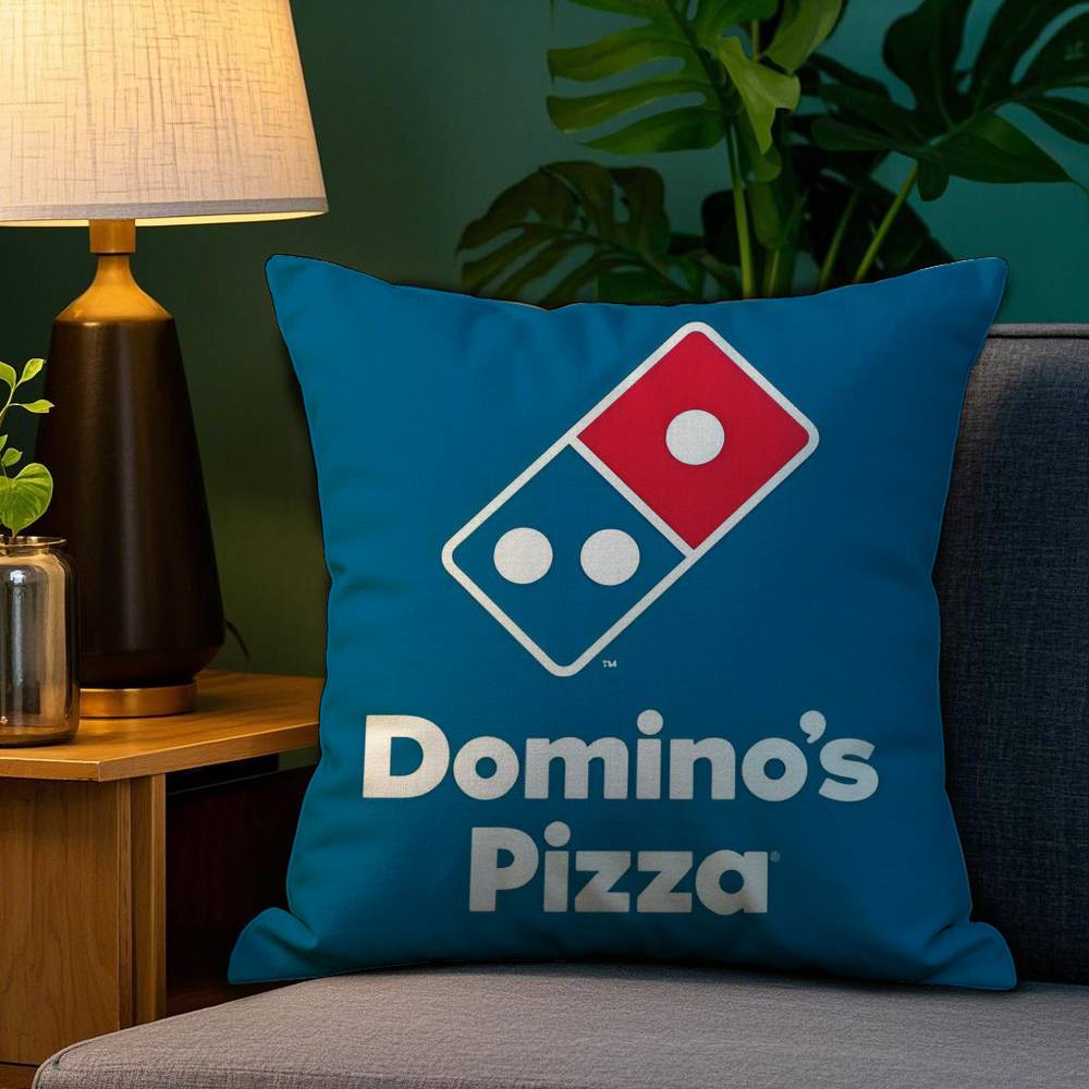 Food Anime D-Domino's Pizza Pillow Case Plush Fabric Soft Double Sided Print Home Sofa High Quality Cushion Cover Throw