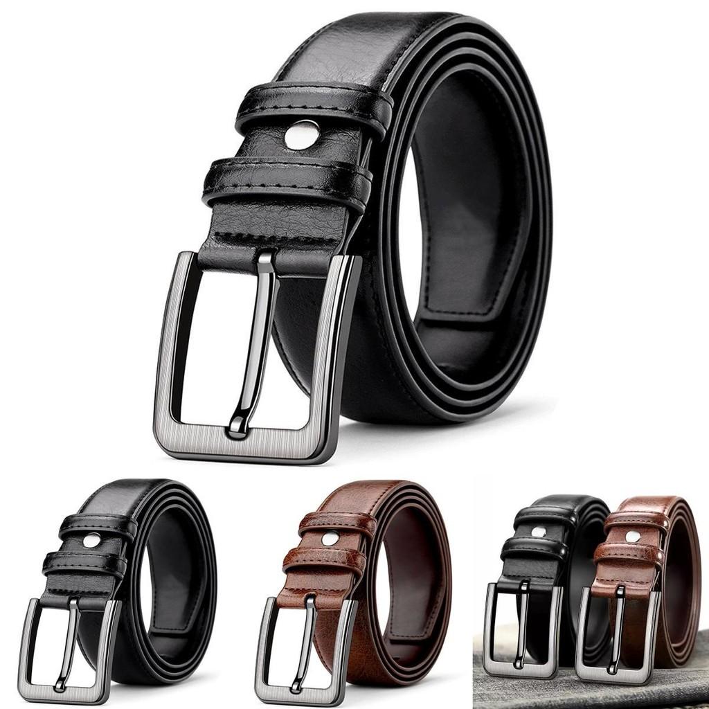 Old School Leather Belt For Men With Alloy Buckle For Casual And Formal Outfits