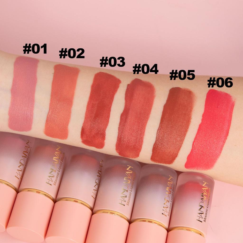 Six Colors of Lightweight Breathable and Easy-to-color Liquid Blush Waterproof and Non-fading Suitable for Novice Women