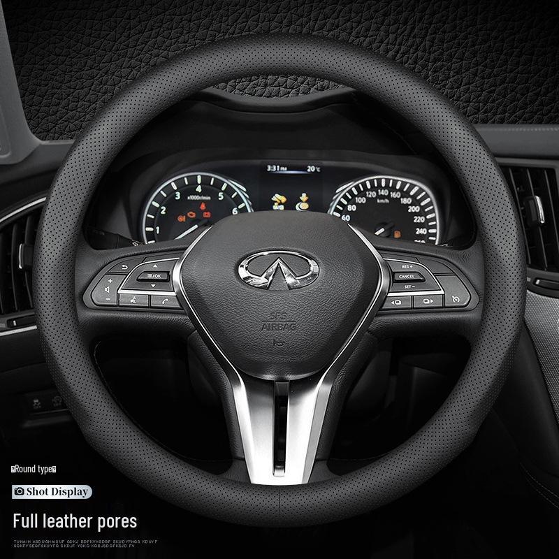 Чехол на руль из натуральной кожи для Infiniti QX50, Q50L, QX60, Q60, Q70, QX30
