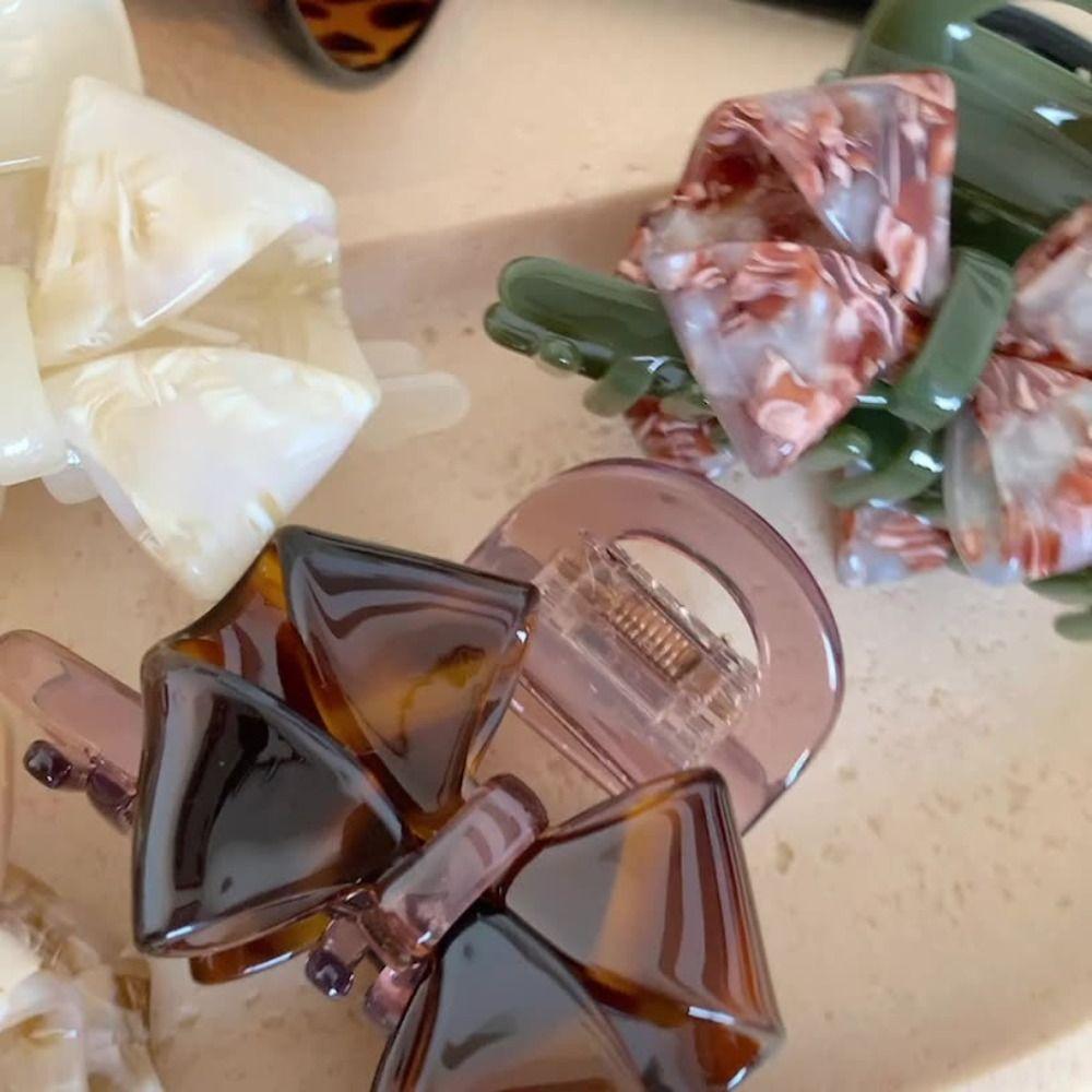 Hair Clip Retro Bow Acetate Hair Claw Jelly Shark Clip Fashion Solid Color Shark Clip  Girls