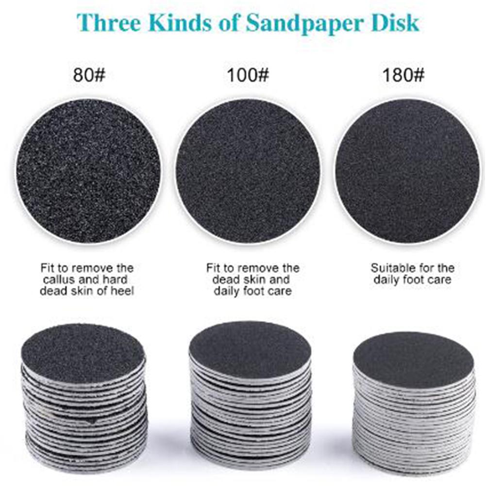 60 шт. сменных наждачных дисков для удаления омертвевшей кожи стоп, совместимых с инструментами для педикюра и отшелушивания мозолей