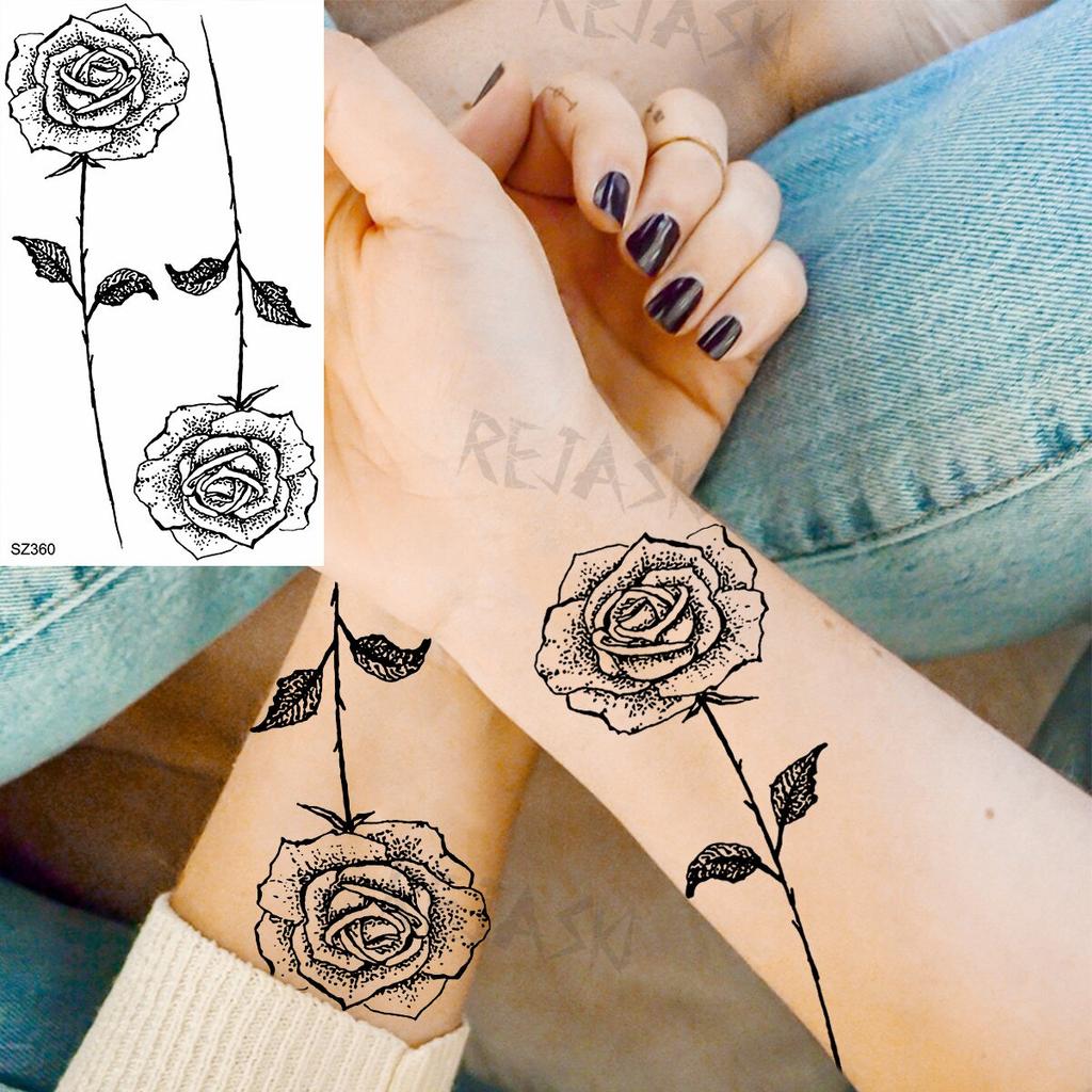 Hyacinth Daisy Temporary Tattoos For Women Girl Lavender Peony Fake Tattoo Sticker Daffodil Tulip Wrist Fashion Waterproof Tatoo