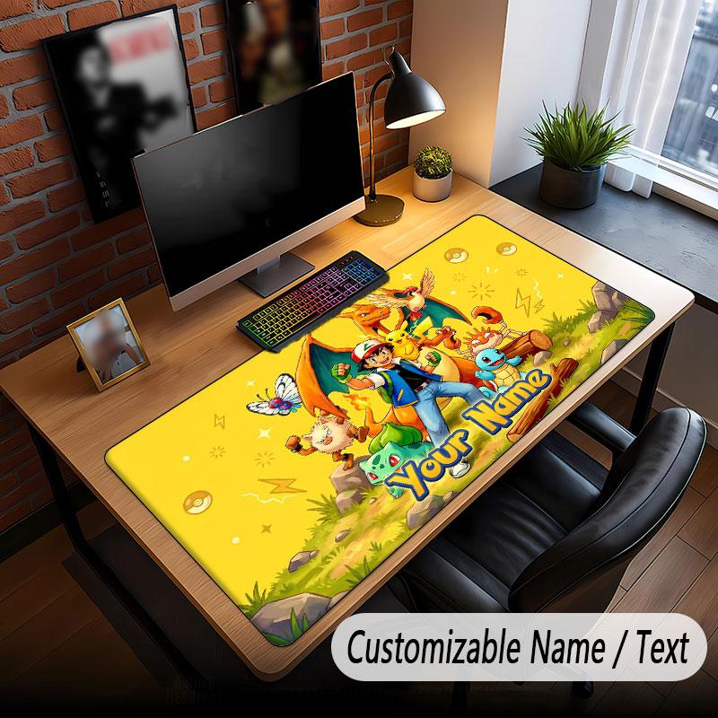 Custom Name Extended Mouse Pad,Pokémon Gaming Desk Mat For Home Office Desktop Decor