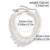 Luxury Elegant Imitation Pearl Necklace Double Layered Beaded Clavicle Chain  Wedding Jewelry