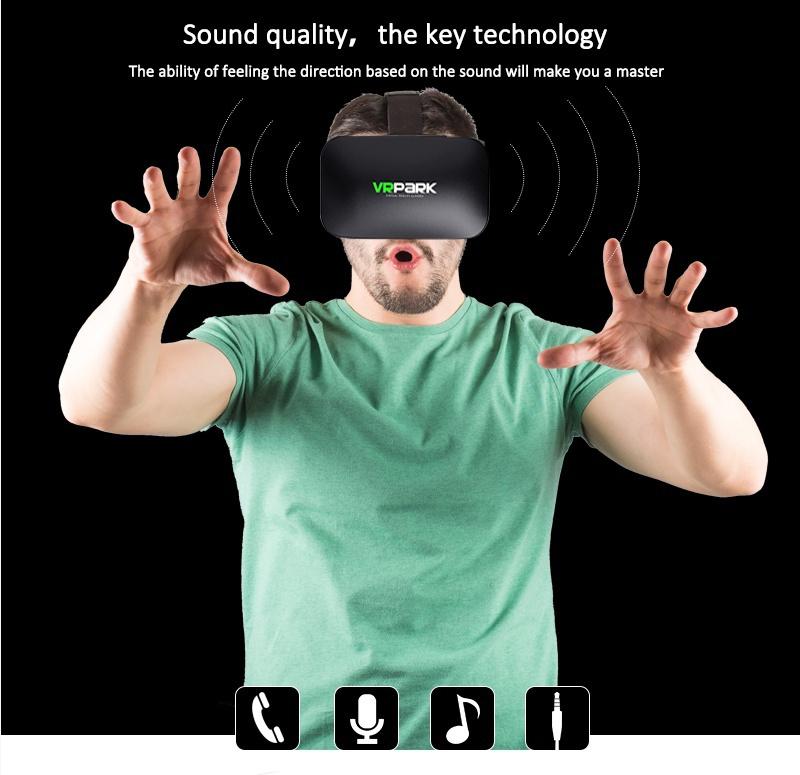 3D VR Glasses Virtual Reality Headset Bass Stereo Surround Headphone Games Movie VR Headset Wide Angle for 4.5-6.7 Inches Smartphones Remote Gamepad