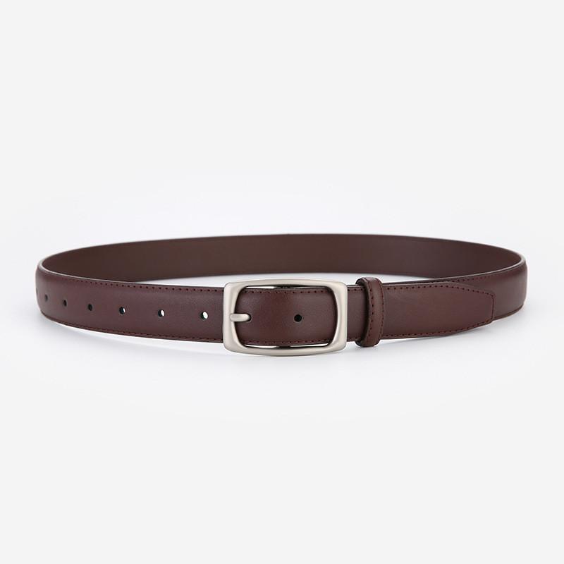Minimalist Leather Belt For Women And Men With Alloy Buckle For Casual And Office Wear