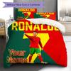 Custom Name Ronaldo's Celebration Moment Bedding,Quilt Set Quilt Cover Pillowcase Home Birthday Gift (1 * duvet cover + 2 * pillowcase, without core)