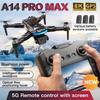 Дрон A14 Pro Max с двойными 8K камерами, 4,3-дюймовым экраном, 360° широкоугольным пультом дистанционного управления, 5G WiFi, интеллектуальным обнаружением препятствий, бесколлекторным двигателем