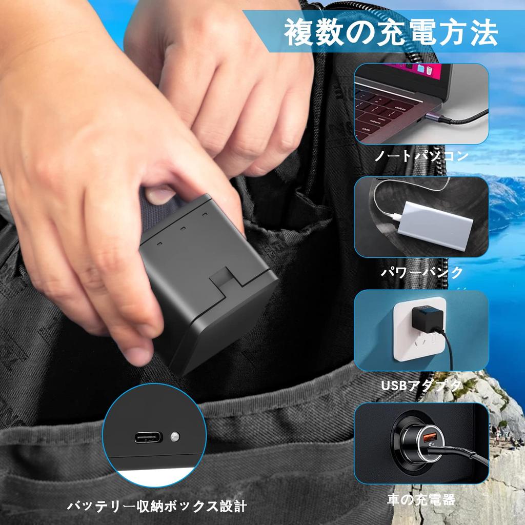 Набор аккумуляторов COOLSHOW для GoPro Hero 12/Hero 11 (3 сменные батареи) с зарядным устройством Triple Hero 12/11/10/9 и ящиком для хранения аккумуляторов с разъемом Type-C
