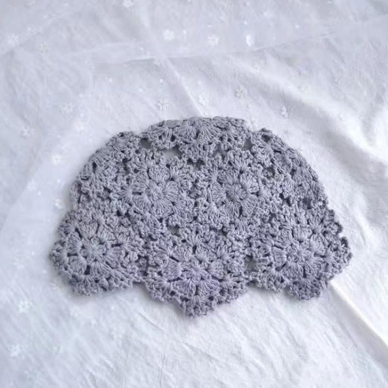 Цветочная вышивка крючком ажурная вязаная шапка французские ретро-аксессуары для шапочки