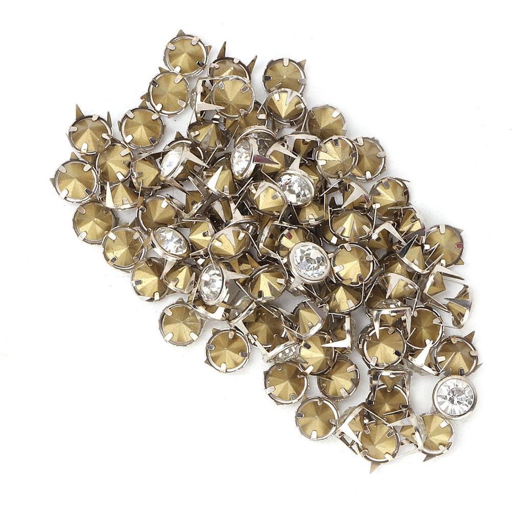 100pcs Cloth Cap Crystal Inlay Rapid Rivets Spots Studs Cap for DIY Leather Craft Decoration