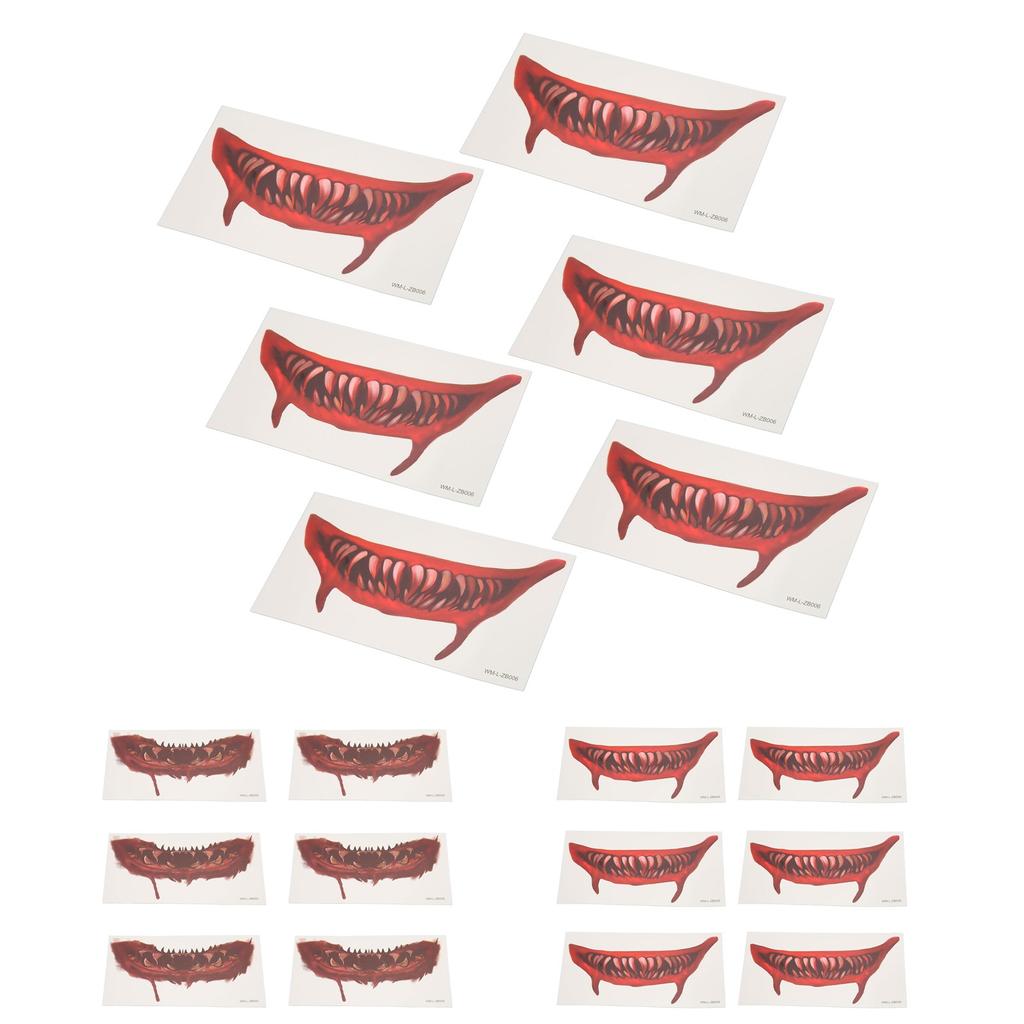 Ужасная татуировка на ртом, сделай сам, большой рот, розыгрыш на Хэллоуин, макияж, временная татуировка для косплей-вечеринки 