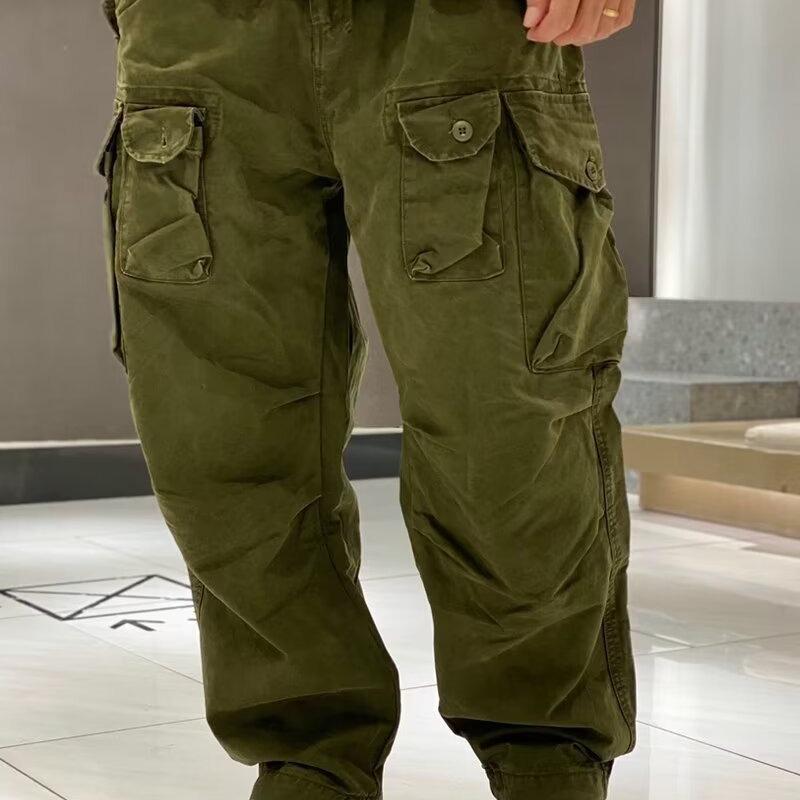 Unisex Japanese Retro Outdoor Workwear Straight-Leg Summer Casual Cargo Pants