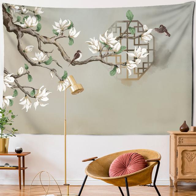Гобелен с богатыми цветами, пион, ширма, настенный узор, простой стиль, богемный хиппи, колдовство, TAPIZ, художественный декор для общежития