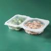 2 Compartment Transparent Dressing Containers with Lids Stackable Storage Snack Containers Disposable for Home School