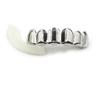 Trendy Hip Hop Gold Silver Plated Teeth Grillz Top Bottom Set With Silicone Real Shiny Vampire Tooth Sets Fashion Accessory