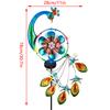 Solar-Powered Peacock Garden Spinner - Metal Kinetic Wind Spinner For Outdoor Decoration, Perfect For Patio, Lawn, And Garden