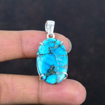 Подвеска из тибетской бирюзы, подлинные драгоценные камни, старинная подвеска, серебряная подвеска 925 пробы, подвеска ручной работы из камня, родившегося по гороскопу, подарки на годовщину