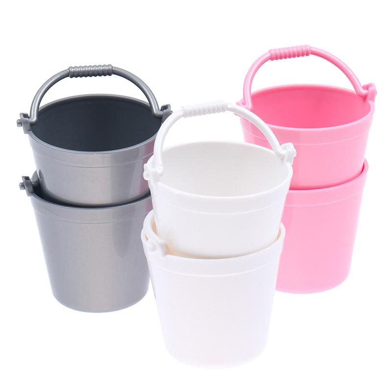 2Pcs 1:12 Mini Cute Buckets Decoration Miniature Toy Kitchen Room Accessories