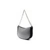 MICHAEL KORS Kendall glass crystal embellished zipper closure calfskin shoulder tote small women's silver