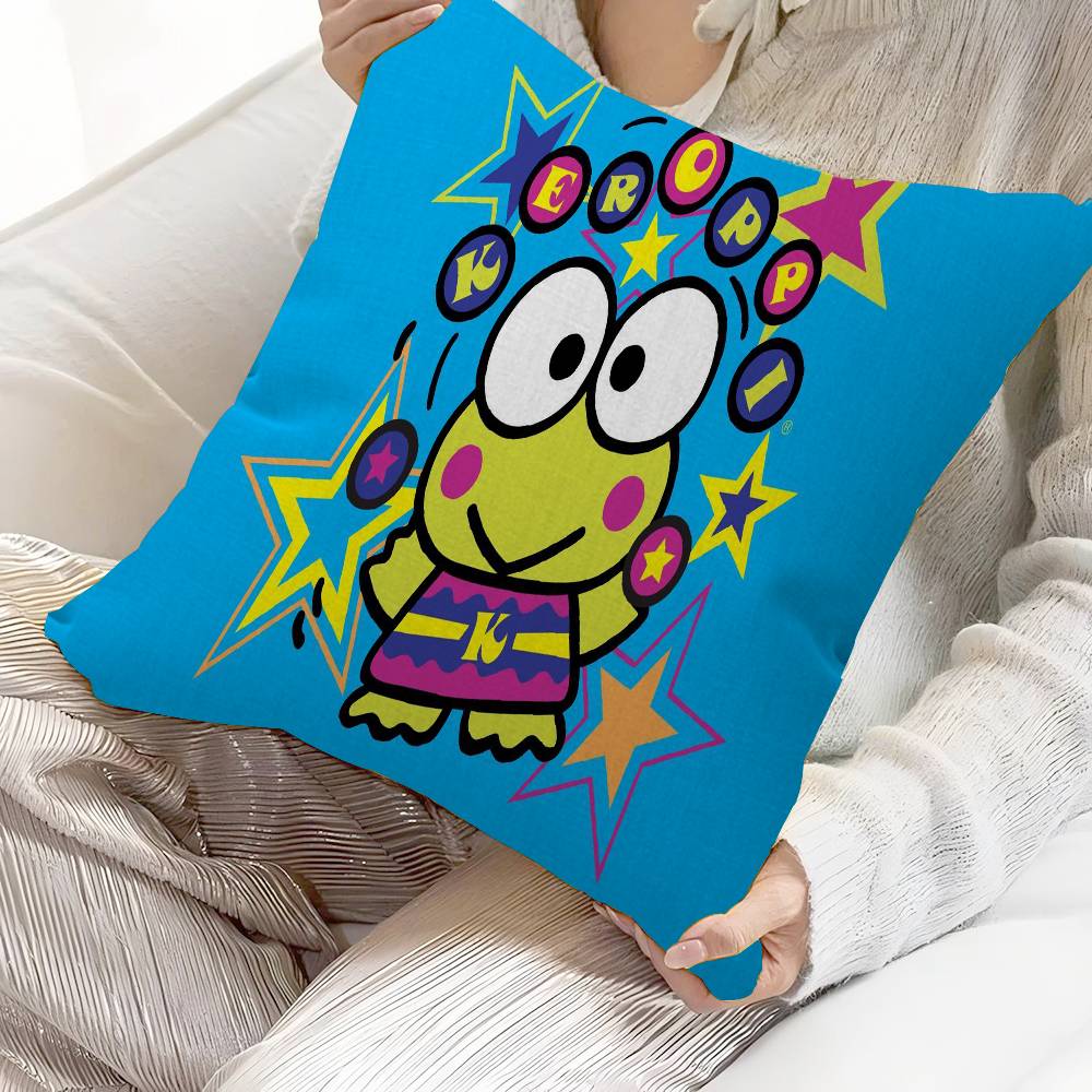 K-keroppi Cushion Cover Car Throw Pillow Case For Sofa Car Christmas Gift 40x40cm 45x45cm