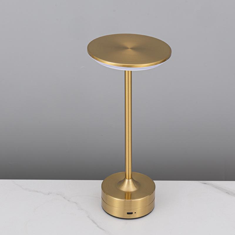 LED Retro Touch Table Lamp – Induction Flying Saucer Design for Hotels & Restaurants, Rechargeable I-Shaped Metal Lighting Fixture.