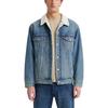 Джинсовая куртка Levis с воротником-стойкой, подвергнутая водной стирке, с искусственным мехом, мужские куртки, синий, A5784-0002