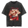 Anime Baki Haman Tshirts Harajuku Vintage Cotton Washed T Shirt for Men Hip Hop Streetwear T-shirt