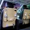 Leather Car Back Seat Organizer Folding Backseat Hanging Holder Storage Bags Tissue Bag