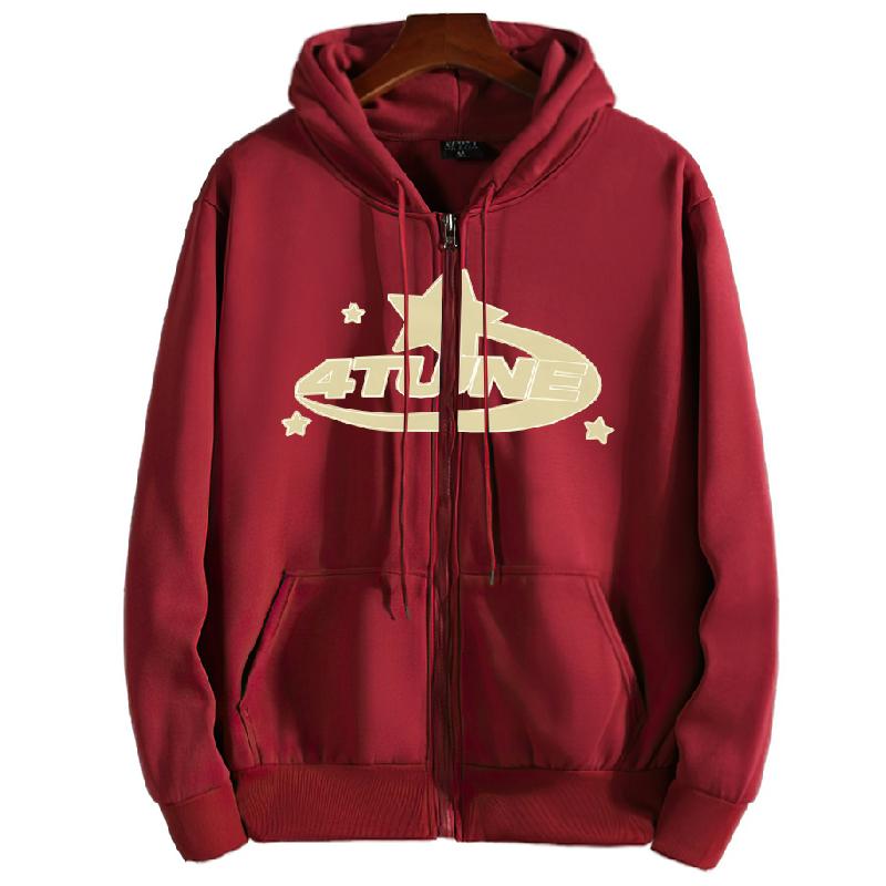 Толстовки на молнии с буквенным принтом, женская и мужская куртка, повседневная уличная одежда в стиле хип-хоп Harajuku, одежда Y2K, топы, свободная толстовка с капюшоном в стиле гранж