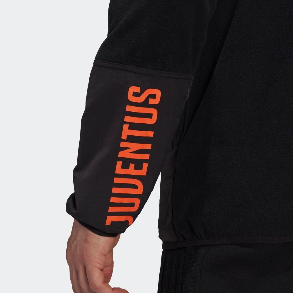 adidas Ювентус Футбол Спортивный пуловер с цветными блоками Толстовка Мужские топы Черный GK8603