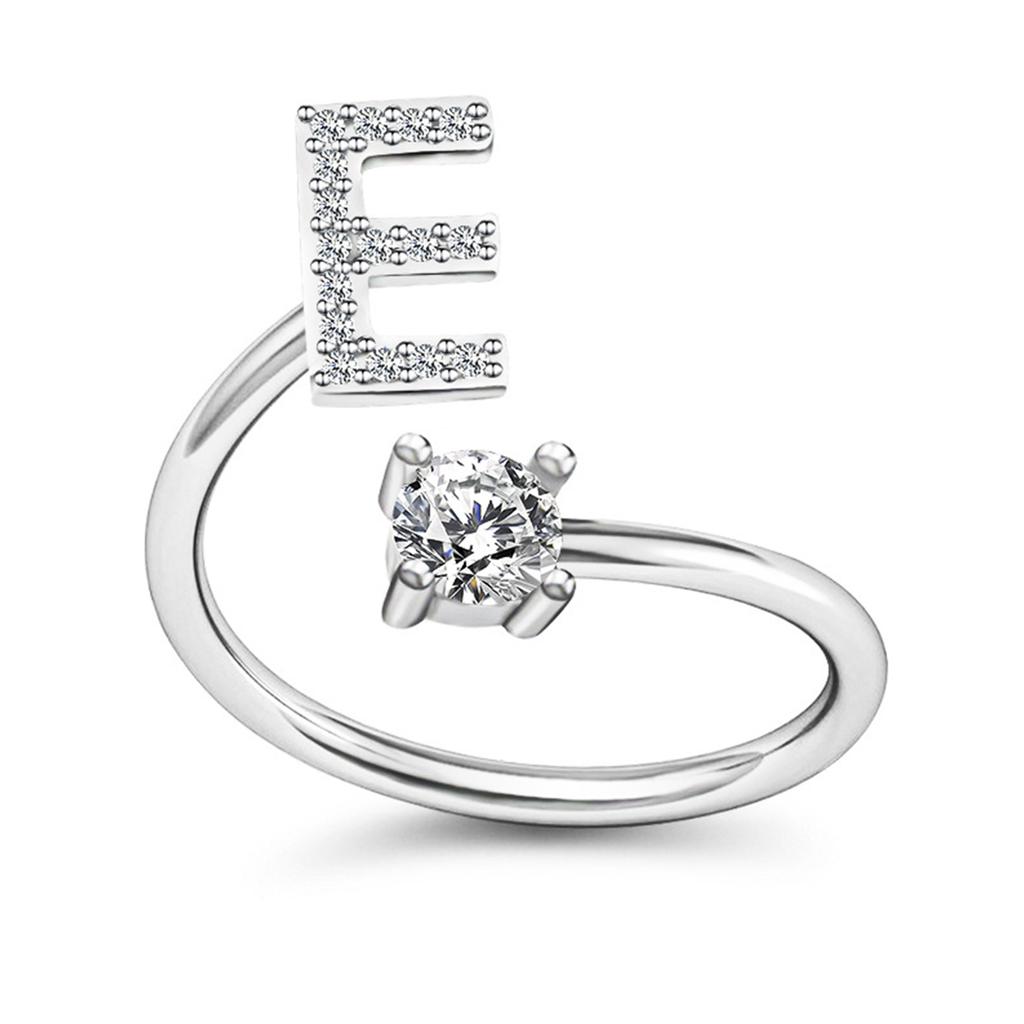 Alphabet Z To A Adjustable Ring Open Band Wedding Couple Ring