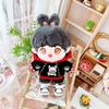 Niannyyhouse Loose Plush Toy Clothes, 20cm Bulldog, Hoodie, Jeans, Accessories, Interchangeable Cotton Doll Clothes (Red + Black)